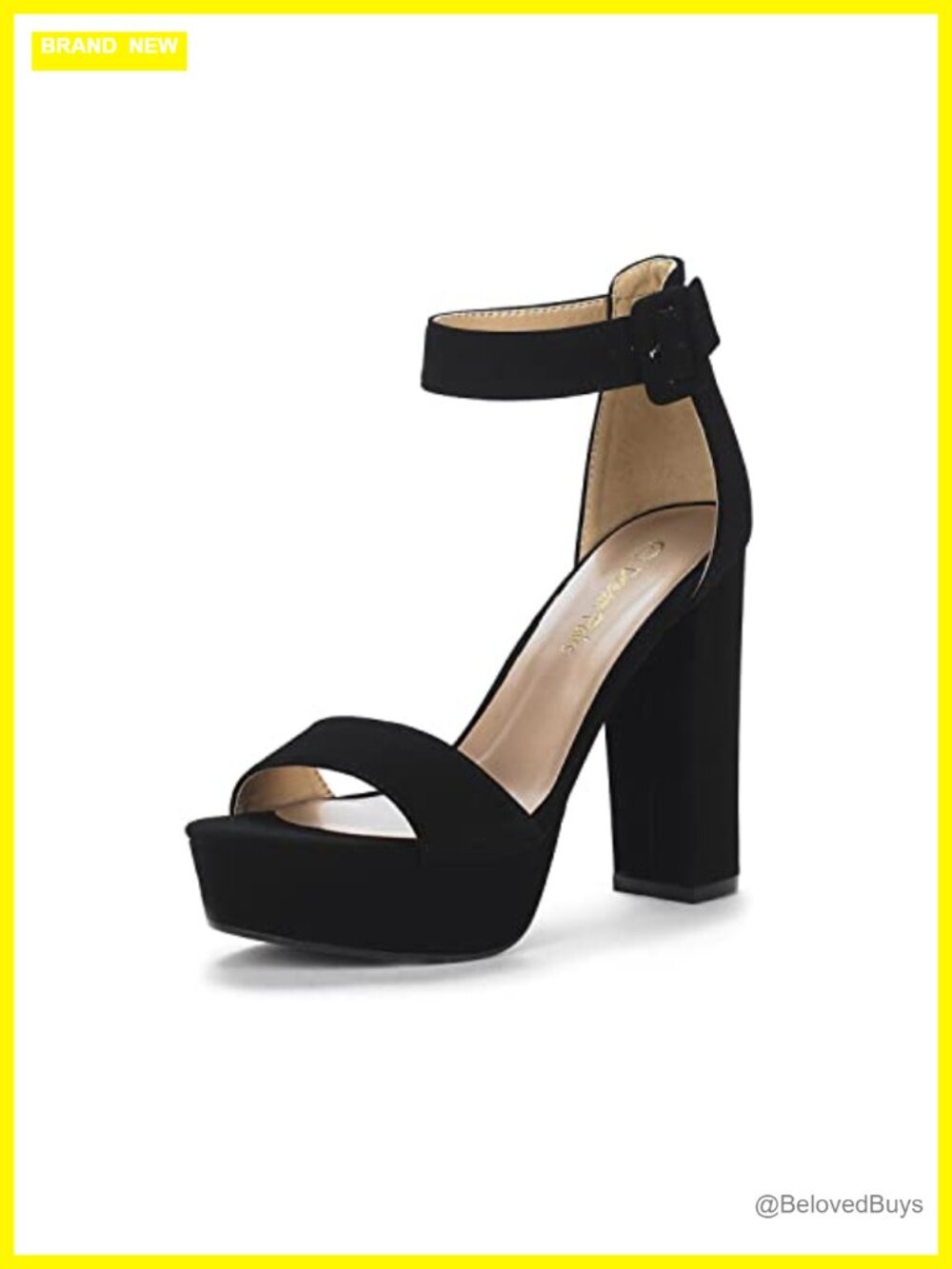 4.5" Block Heel Platform Sandals with Ankle Strap Buckle